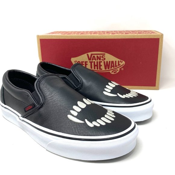 Vans Classic Slip On Skateboarding Black White Men's Size Leather VN000XG88MD - Picture 10 of 13